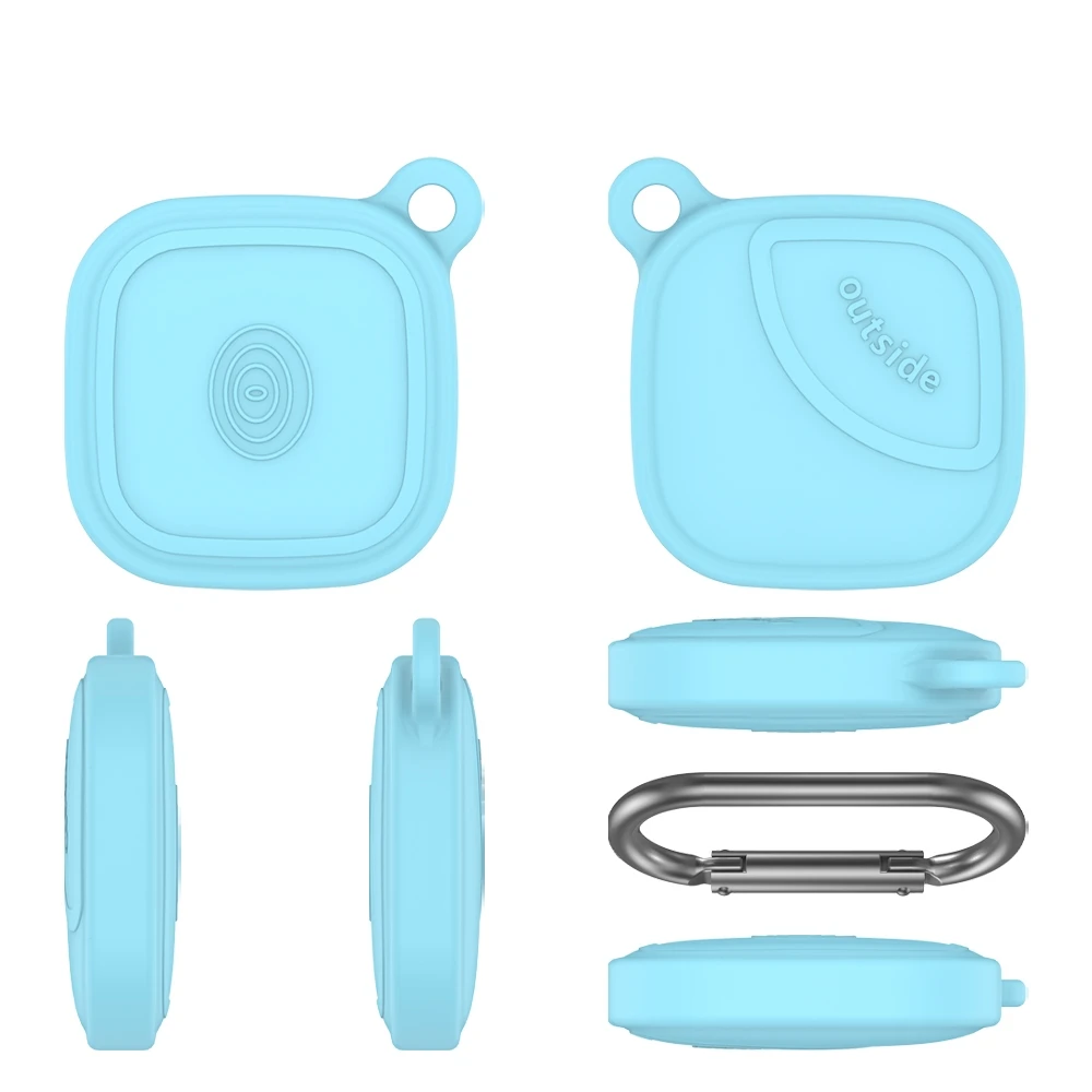 

for Tile by Life360 Mate 2024 Protective Sleeve with Hook Drop-proof Case Dustproof Silicone Cover Green Luminous Ice Blue