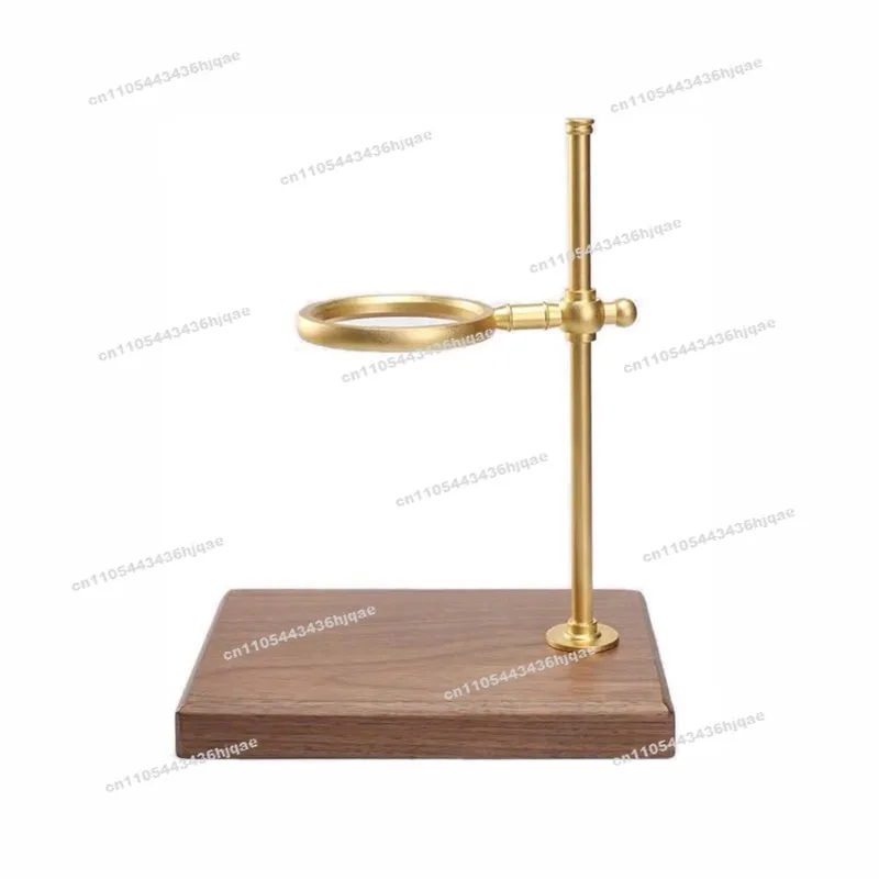 Brass Walnut Hand Brewed Coffee Holder V60 Coffee Filter Cup Glass Filter Cup Holder Adjustable Drip Filter Holder