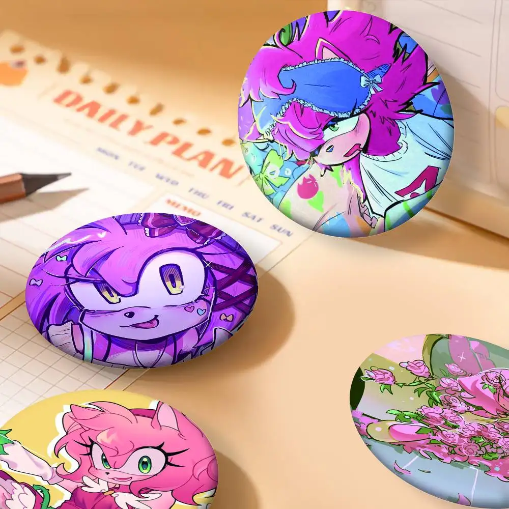 لعبة ايمي كارتون روز دبابيس شارات شارة ليزر مستديرة بروش الملابس حقيبة الظهر الملحقات #2