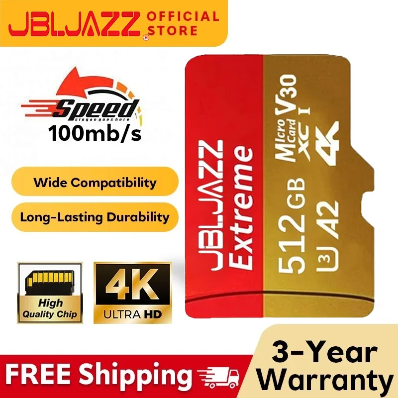Micro TF SD Card (64GB/128GB/256GB/512GB) – High Speed Memory Card A2 U3 TF Card, Full HD/4K For Phone/Computer/Camera/Switch