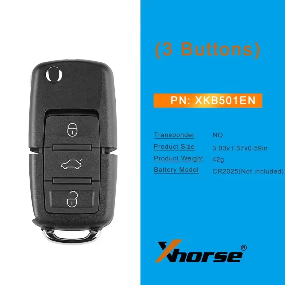 5-10 قطعة/الوحدة Xhorse XKB520EN هو XKB501EN السلكية العالمي عن بعد مفتاح السيارة الذكية 3 أزرار لنوع VW B5 ل VVDI/VVDI 2