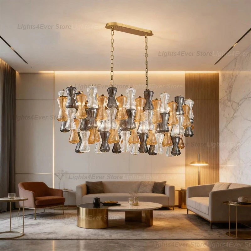 2026 New Design Modern Textured Glass OZ0310 Pendent Lights Classical Home-applicants LED Dimmable Lamp Above Dining Room