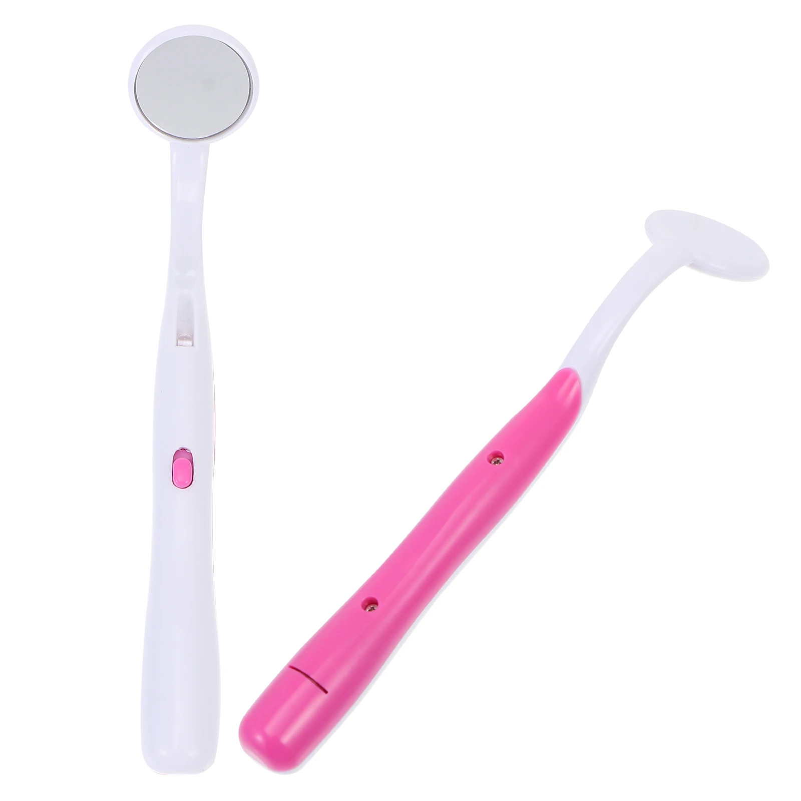 2pcs Pink Mouth with Bright Dental Mirror With Light LED Light for Teeth Inspection Dental Tool Mouth Mirror