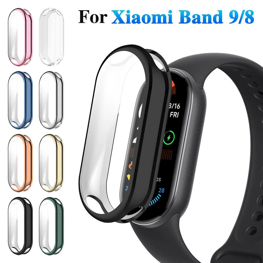 Full Cover Case For Xiaomi Mi Band 9 8 Screen Protec Mi Band9 8 NFC Screen Protector Protective Case Watch CaseFor Mi band8 9