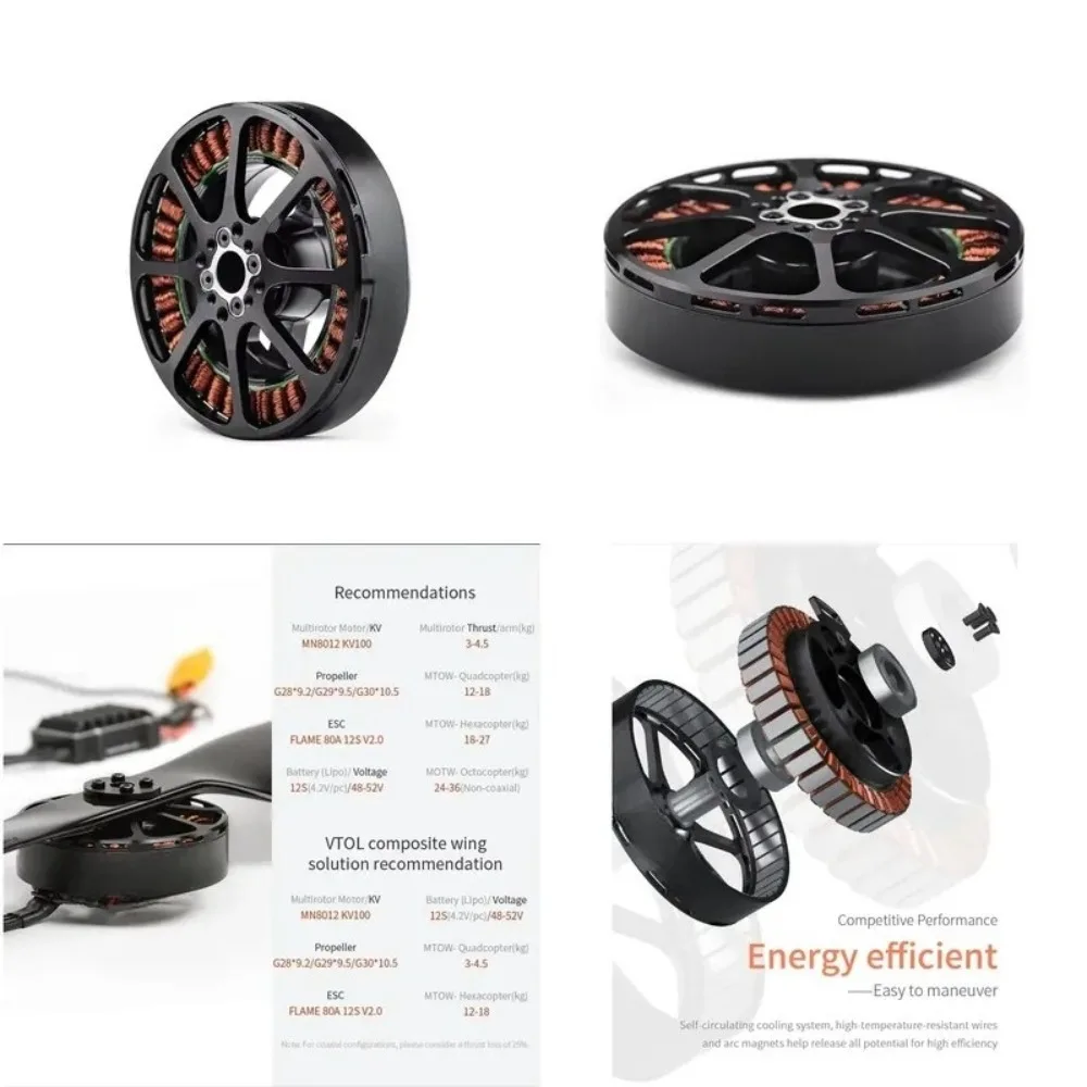 For MN8012 anti-gravity multi-rotor motor KV100 with RAYI Propeller 3098 propeller and motor