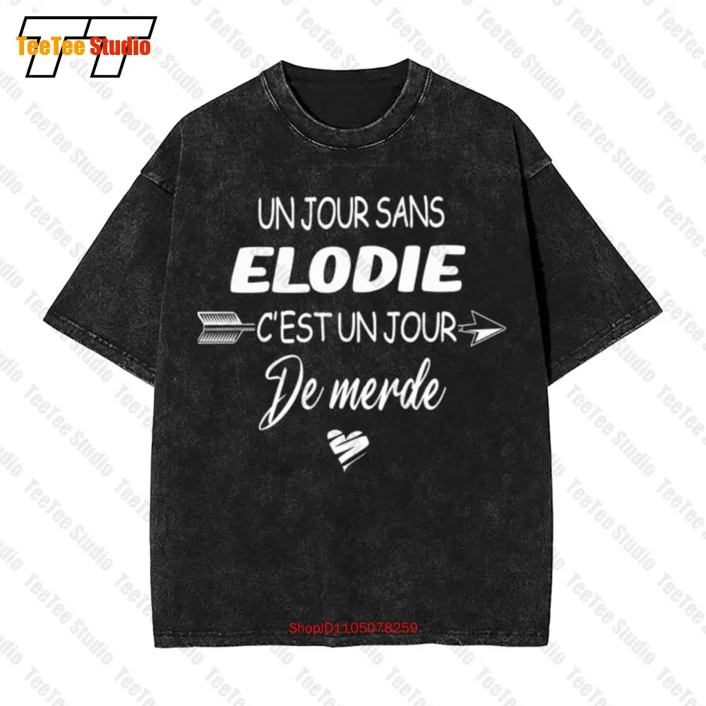 تي شيرت Un Jour Sans Elodie C'Estun Jour De Merde Vintage كبير الحجم W3QA