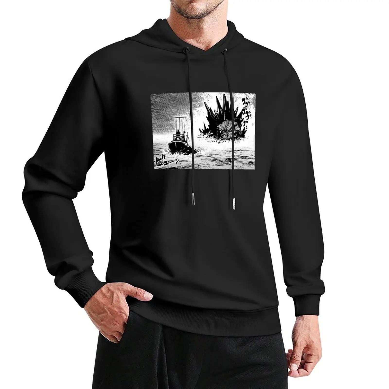 Boat Chase Pullover Hoodie men's clothing autumn korean clothes men's winter sweater oversized hoodie