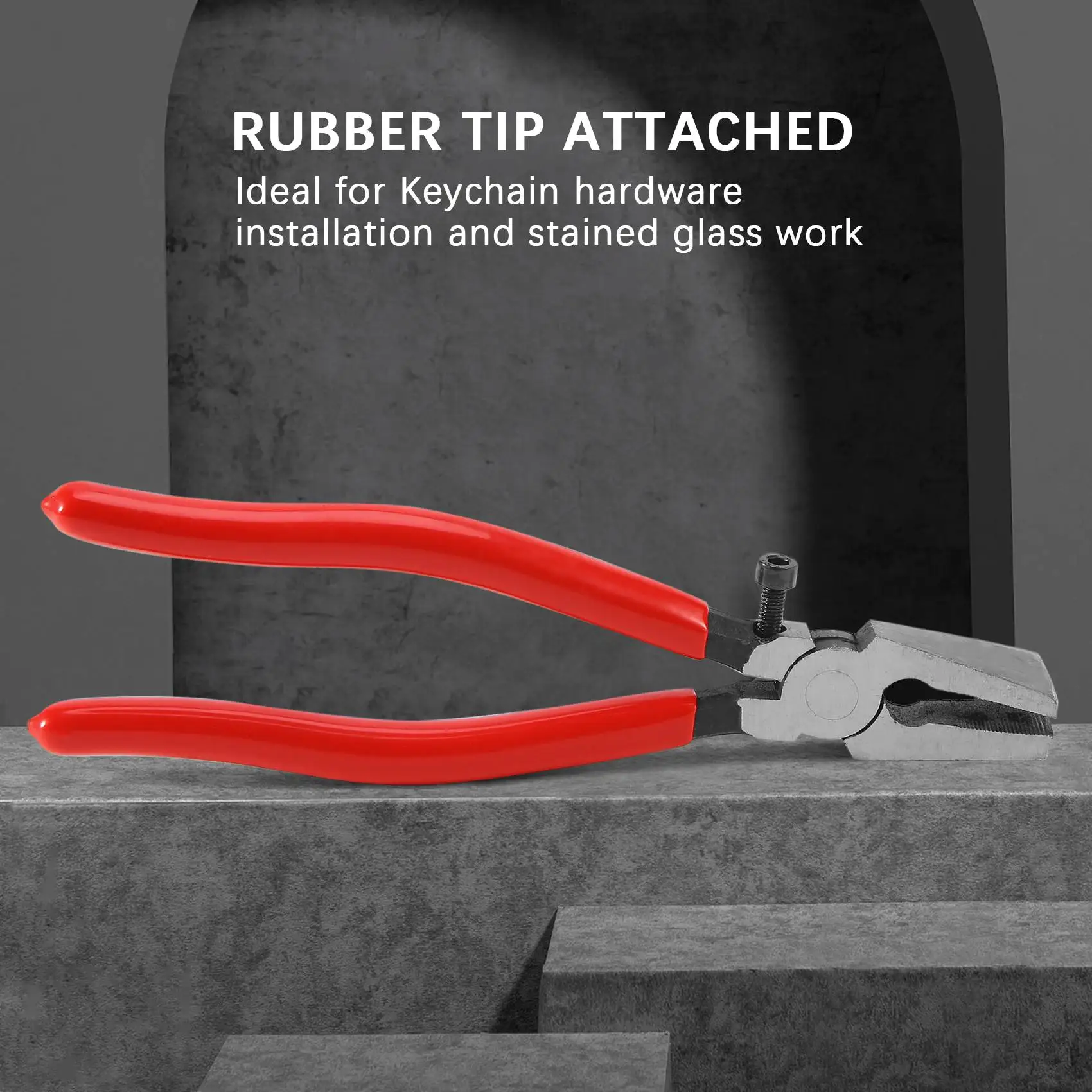 Heavy Duty Key Fob Pliers Tool, Metal Glass Running Pliers With Flat Jaws, Studio Running Pliers Attach Rubber Tips Perfect For