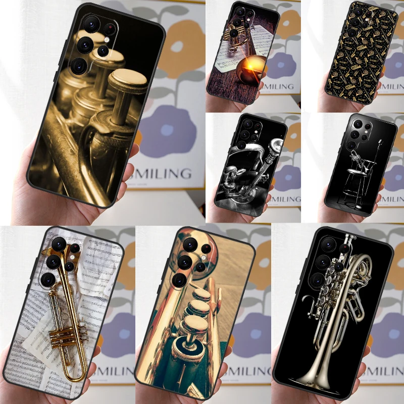 Piccolo Trumpet Brass Instruments Case For Samsung Galaxy S24 S23 S22 Ultra Note 20 10 Plus S8 S9 S10 S20 FE S21 FE Cover