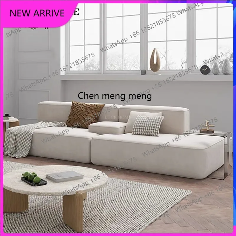 

M78 Italian minimalist straight row module cotton and linen fabric sofa living room tofu block sofa combination