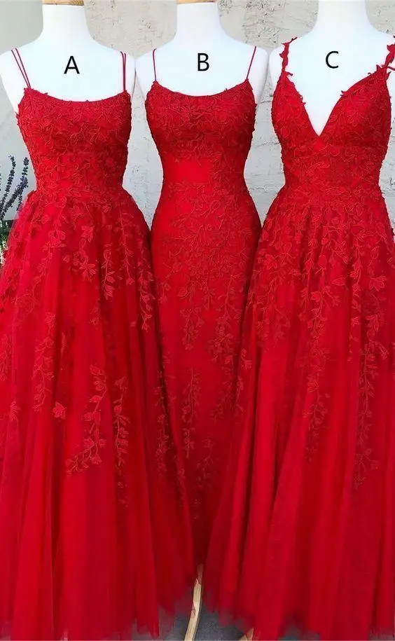 Customized 2 STORE V-Neck Red Chiffon Bridesmaid Dresses Spaghetti Straps Sexy Prom Dress Robe de mariee Vestido De Noiva HOT