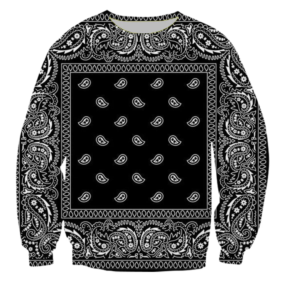 New 3D Printing Bandana  Fashion Men Women Tracksuits Crewneck Hip Hop Sweater Plus Size S-7XL Harajuku