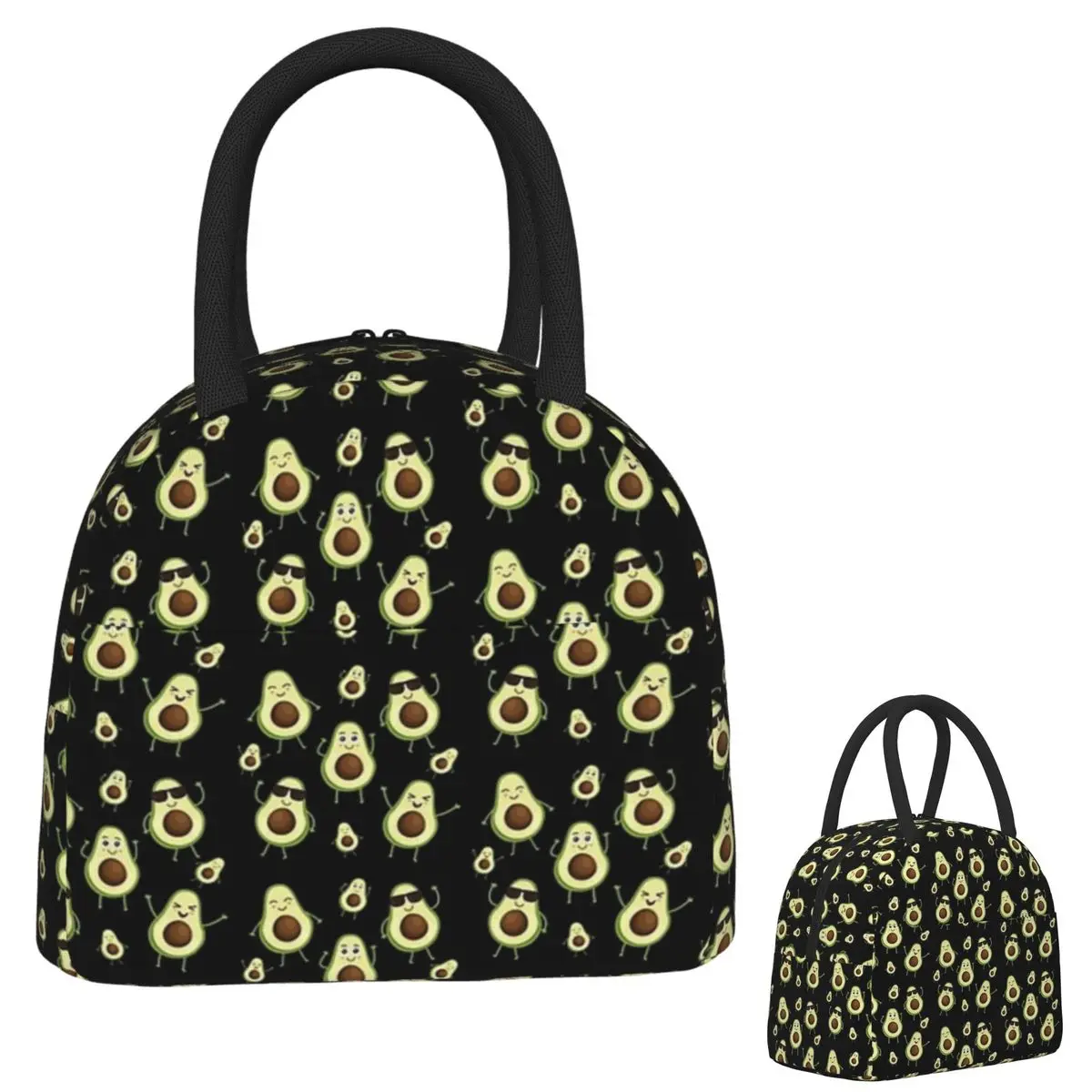 

Cute Avocado Pattern Insulated Lunch Bag for Women Kids Portable Food Boxes Thermal Lunch Box Tote