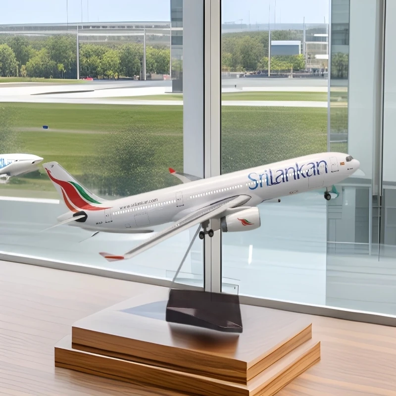 

47CM Sri Lankan Airlines A330 Model Desk Accessories W Landing Gear Wheel Light Resin Aircraft For Family And Friends Decorate