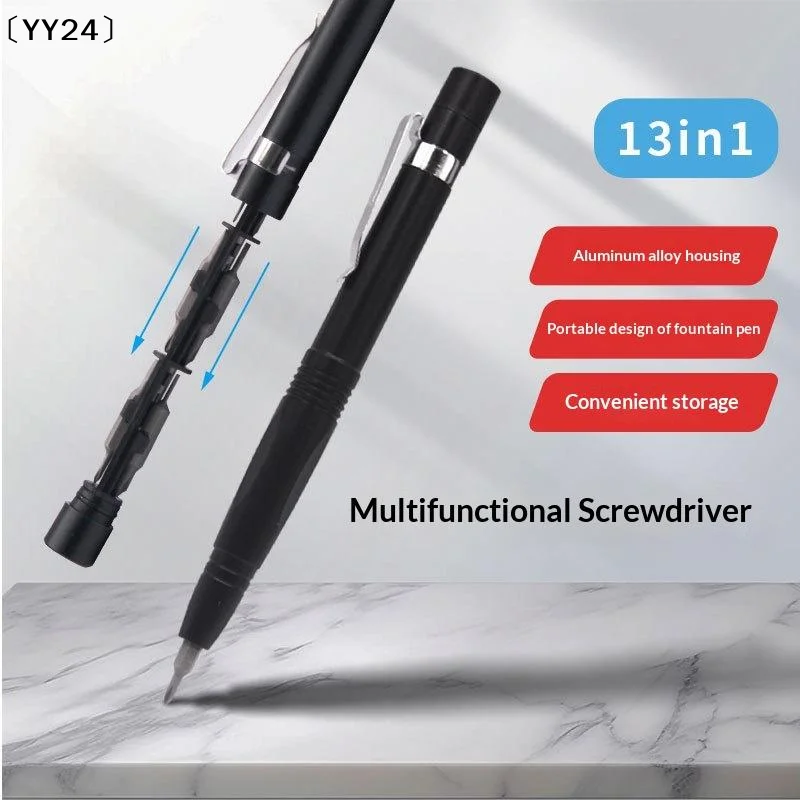 13 In 1 Precision Screwdriver Pen Set Portable Hidden Storage Multi-Function Repair Tool Phone Computer Glasses Furniture〔YY24〕