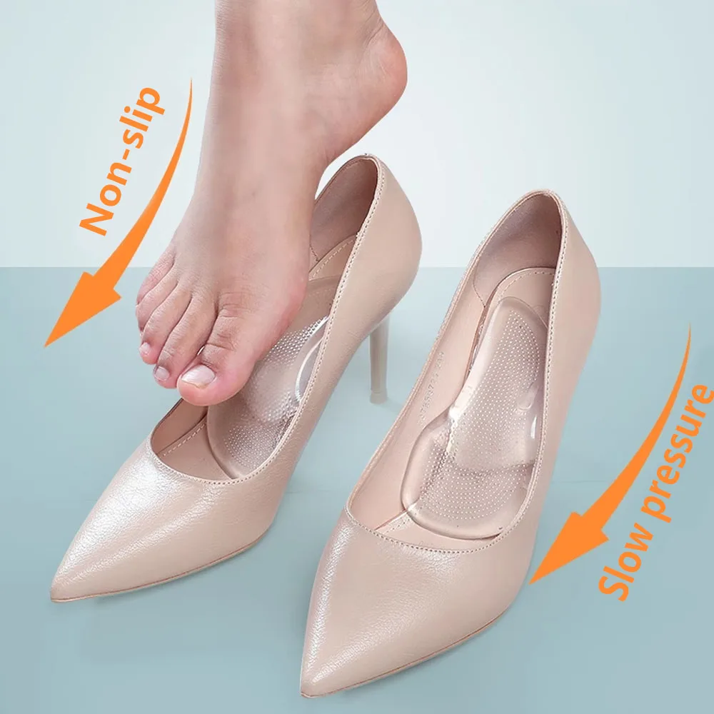 Medical Grade Silicone Orthotic Insoles for Flat Feet Arch Support Plantar Fasciitis Relief Shock Absorption Gel Shoe Inserts