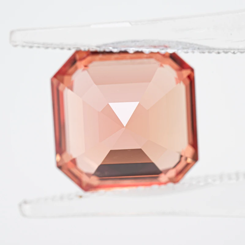 Top Lab Grown Sapphire Square Asscher Cut Sunset Orange Color VVS1 Charms DIY Jewelry Making Material Selectable AGL Certificate