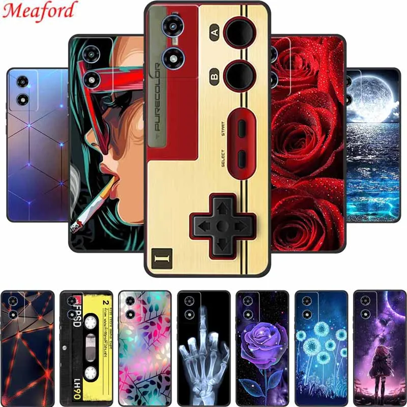 For Moto G Play 2024 Phone Case Shockproof Black Silicone Soft Back Cover Case For Motorola G Play 2024 Case 6.5\