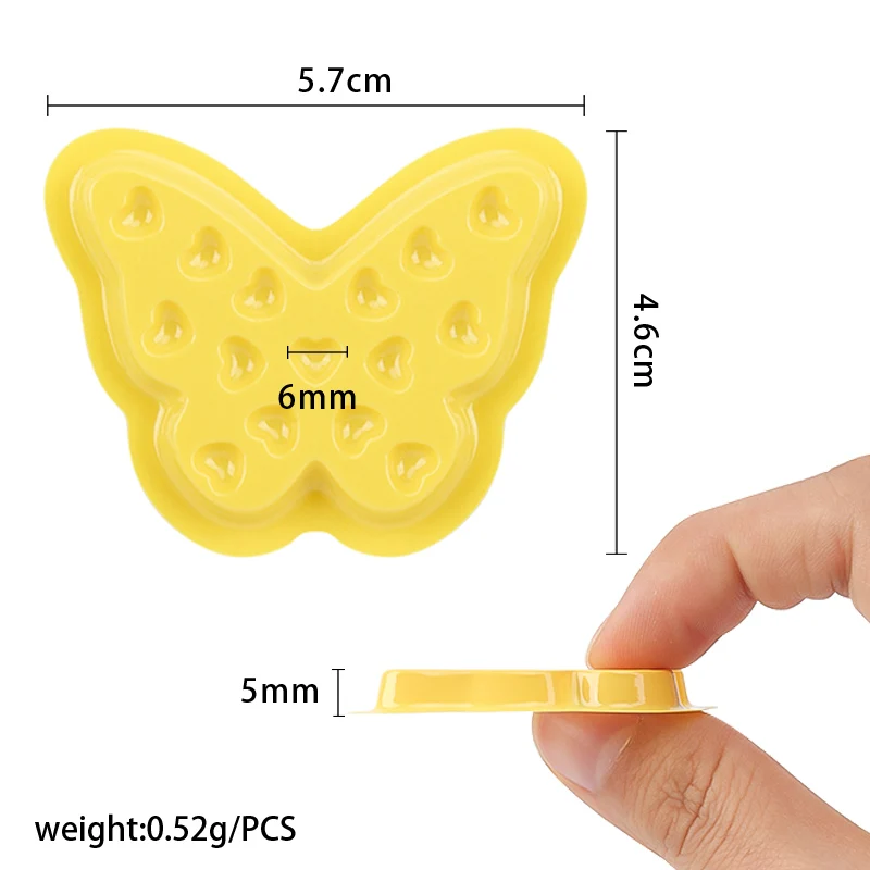 100Pcs Eyelash Glue Holder Pad Tray Plastic Gasket Lashes Extension Adhesive Pallet Butterfly Shape Liquid Pigment Storage Tools