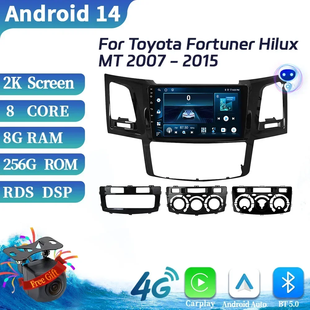 

For Toyota Fortuner Hilux MT 2007-2015 Car Radio Multimedia Navigation 4G GPS Car Android Wireless Carplay Touch Screen Stereo