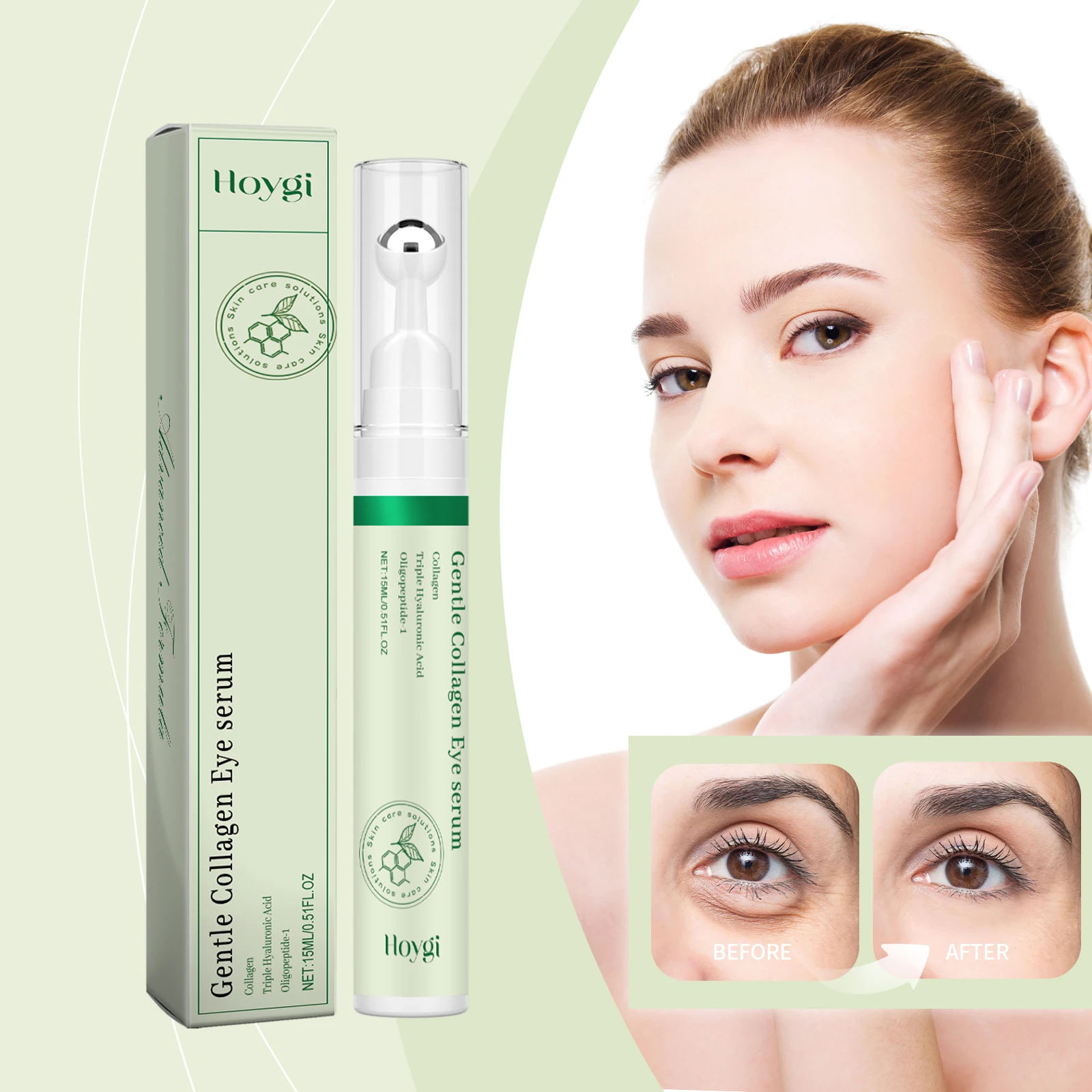 

Collagen Eye Serum Lightening Dark Circles Remover Eye Bags Reduce Fine Lines Tightening Lifting Moisturizing Under Eye Roller