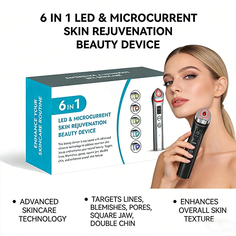 Ager Booster Pro: Aparelho de Terapia Facial e Pescoço com LED, Vibração e Microcorrente EMS para Lifting e Beleza