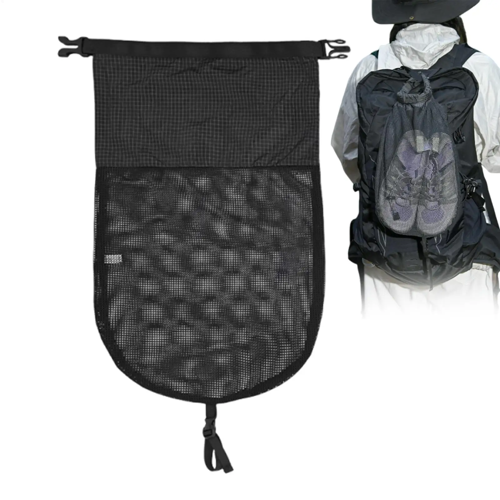 

Shoe Carrying Bag Large Capacity Mesh Pouch Travel Shoe Bags for Packing for Vacation Cruise Airplane Beach Hiking