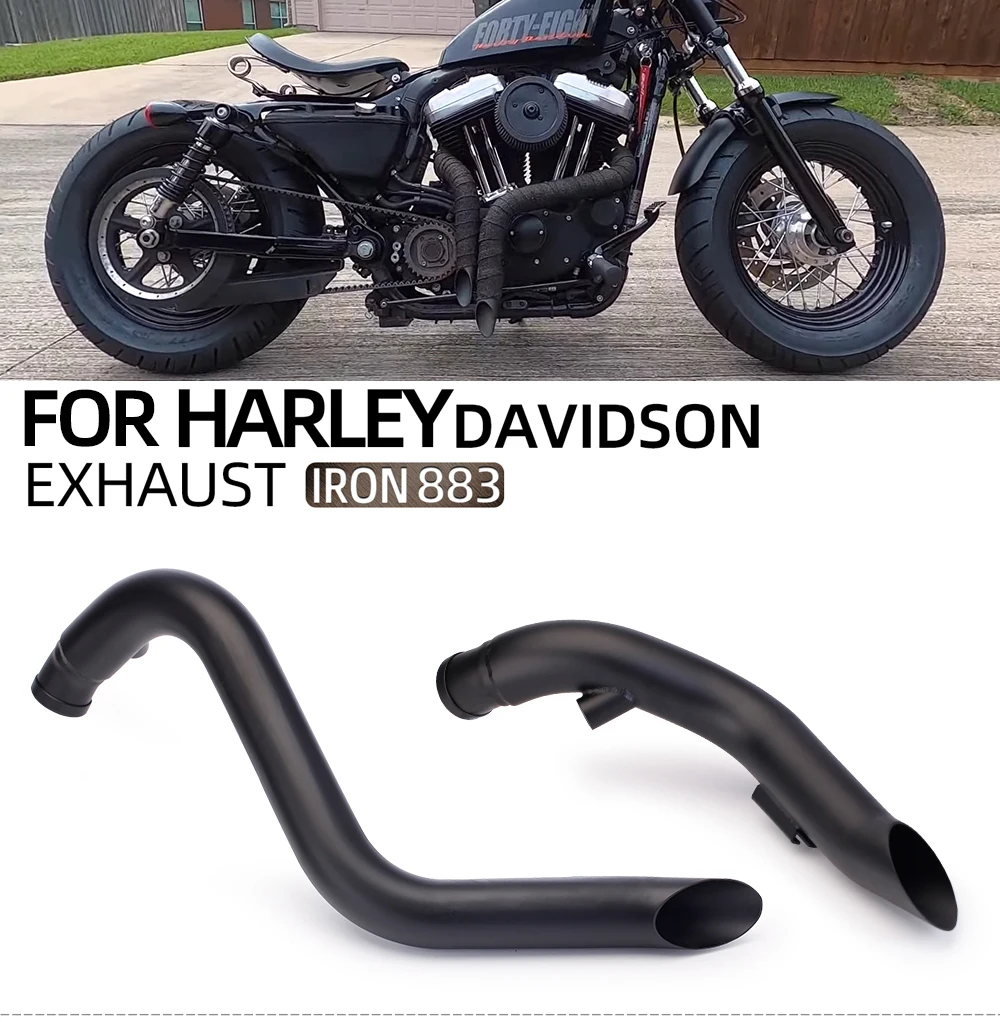 Motorcycle Exhaust Pipe Custom Forward Control Accessories Motorcross For Harley T7 Softail Sportster 883 1200