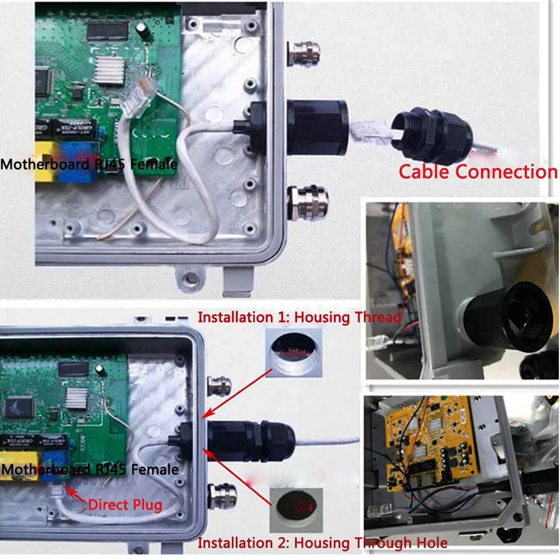 ABNM 2 قطعة RJ45 مقاوم للماء Cat5/5E/6 8P8C موصل IP67 إيثرنت LAN كابلات الموصلات رأس مزدوج مع درع Cat6