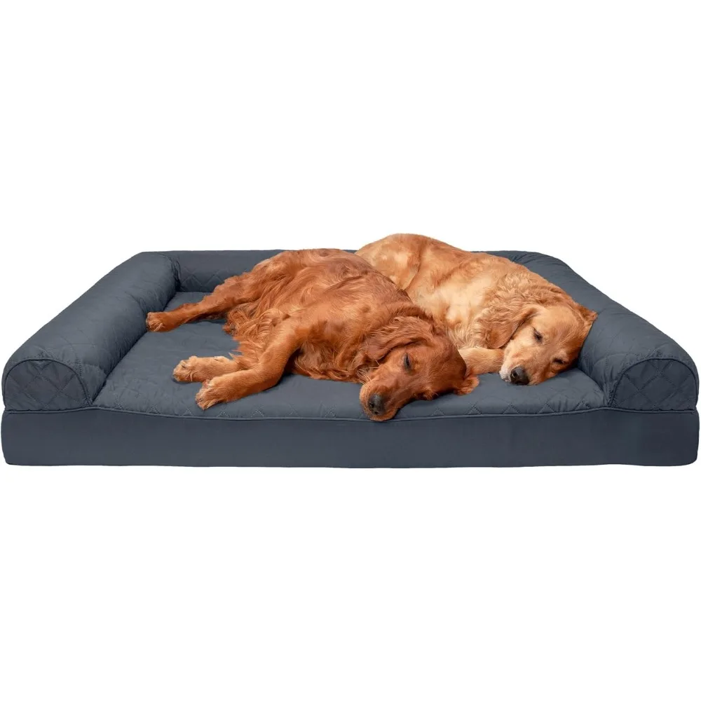 

Furhaven Orthopedic Dog Bed for Large Dogs w/ Removable Bolsters & Washable Cover, For Dogs Up to 125 lbs - Quilted Sofa