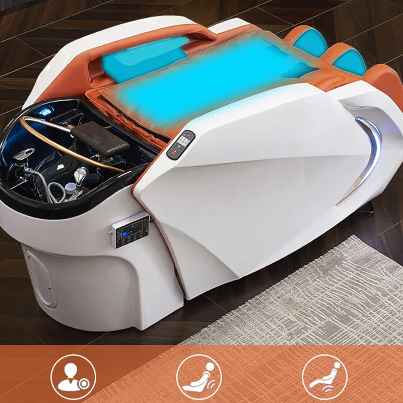 Japanese Scalp Treatment Water Spa Bed Chair Beauty Comfortable Luxury Stretcher Hair Shampoo Massage Reclining Salon XFY-135