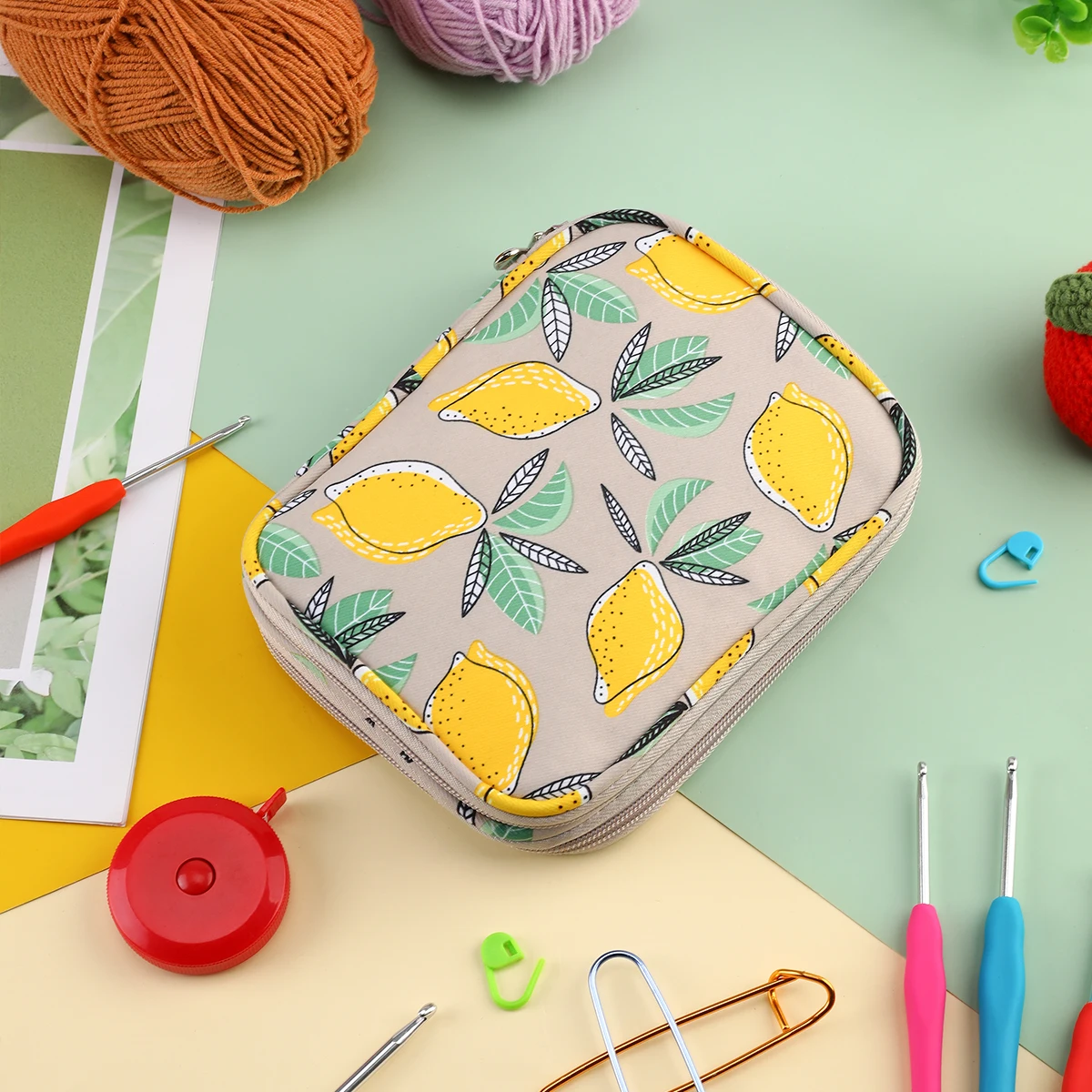 New Empty Knitting Kit Case Organizer Bag Knitting Needles Storage Bag For Needles Scissors Sewing Tool Accessories Kit Bag Gift