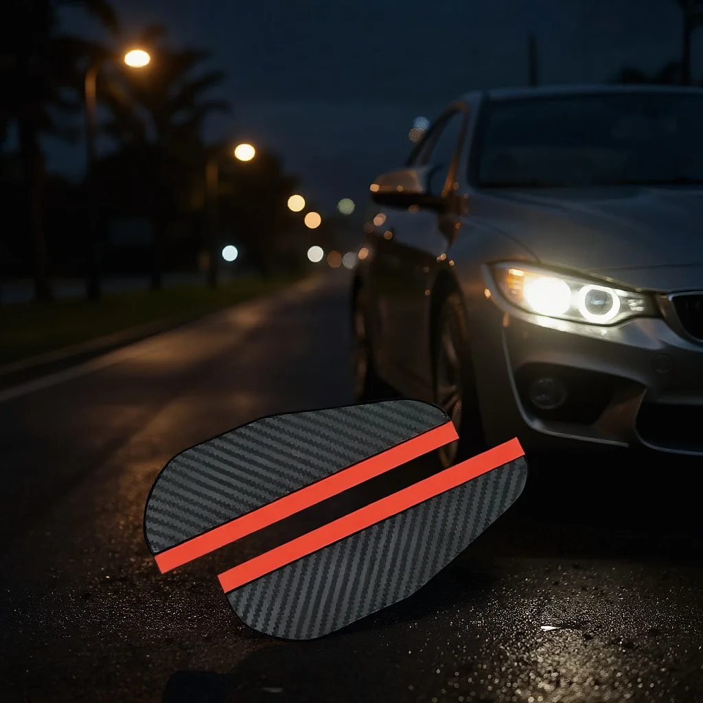 

2 шт. Модернизированные автомобильные дождевые брови из углеродного волокна - универсальная защита зеркала заднего вида