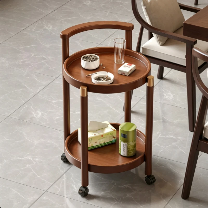 Round Occasional Side Tables Salon Drinks Hallway Modern End Table Double-layer Small Tavolino Da Divano Livingroom Furniture
