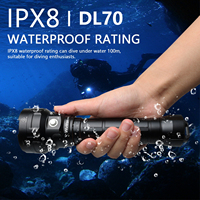 Wurkkos DL70 Scuba Diving Flashlight High Power 13000LM Searchlight IPX8 Waterproof 4*XHP50B LED Lamp 2*26650 Underwater Lantern