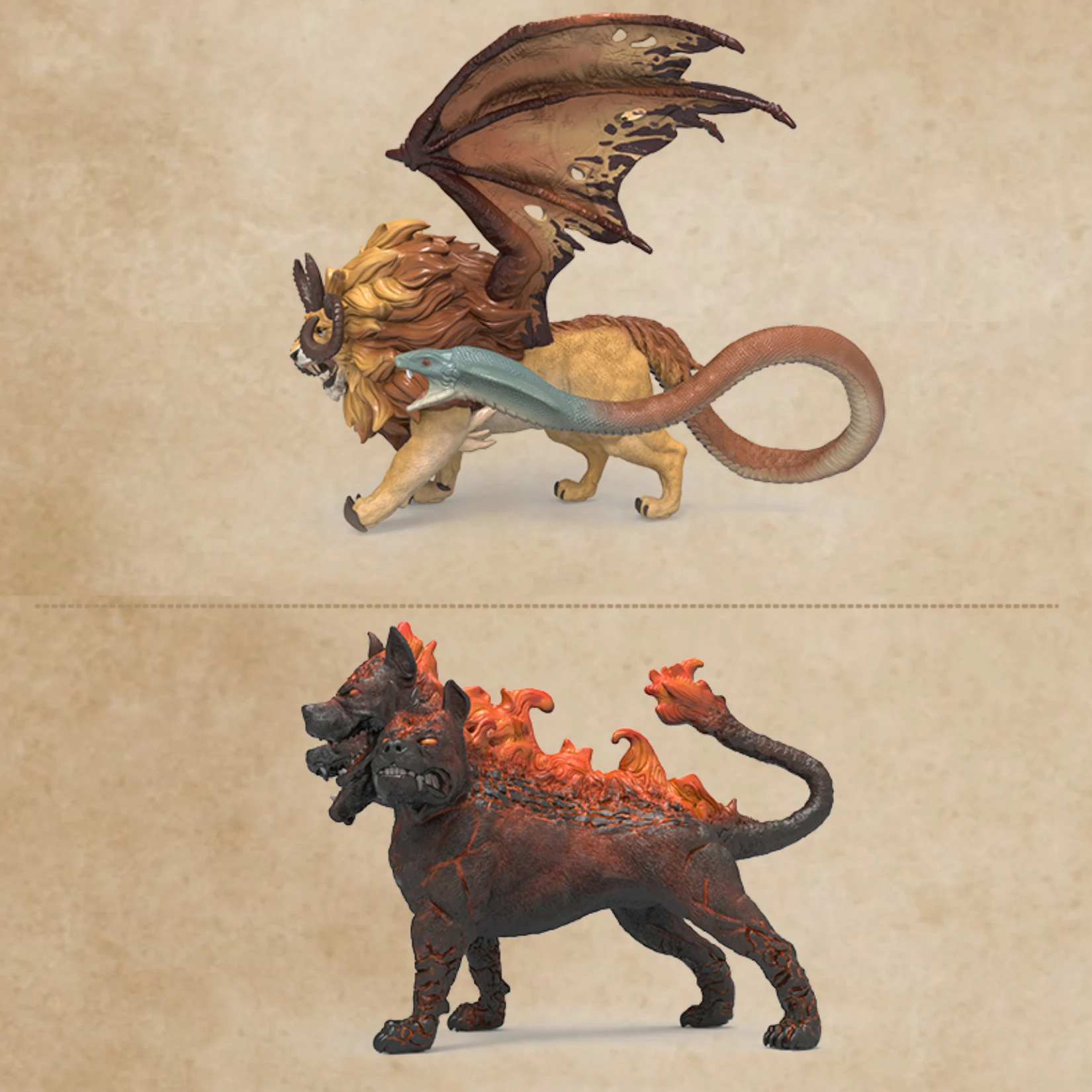 RECUR Greek Mythology Simulation Cerberus Chimera Griffin Pegasus Model Collectible Action Figure Decoration Gift Props