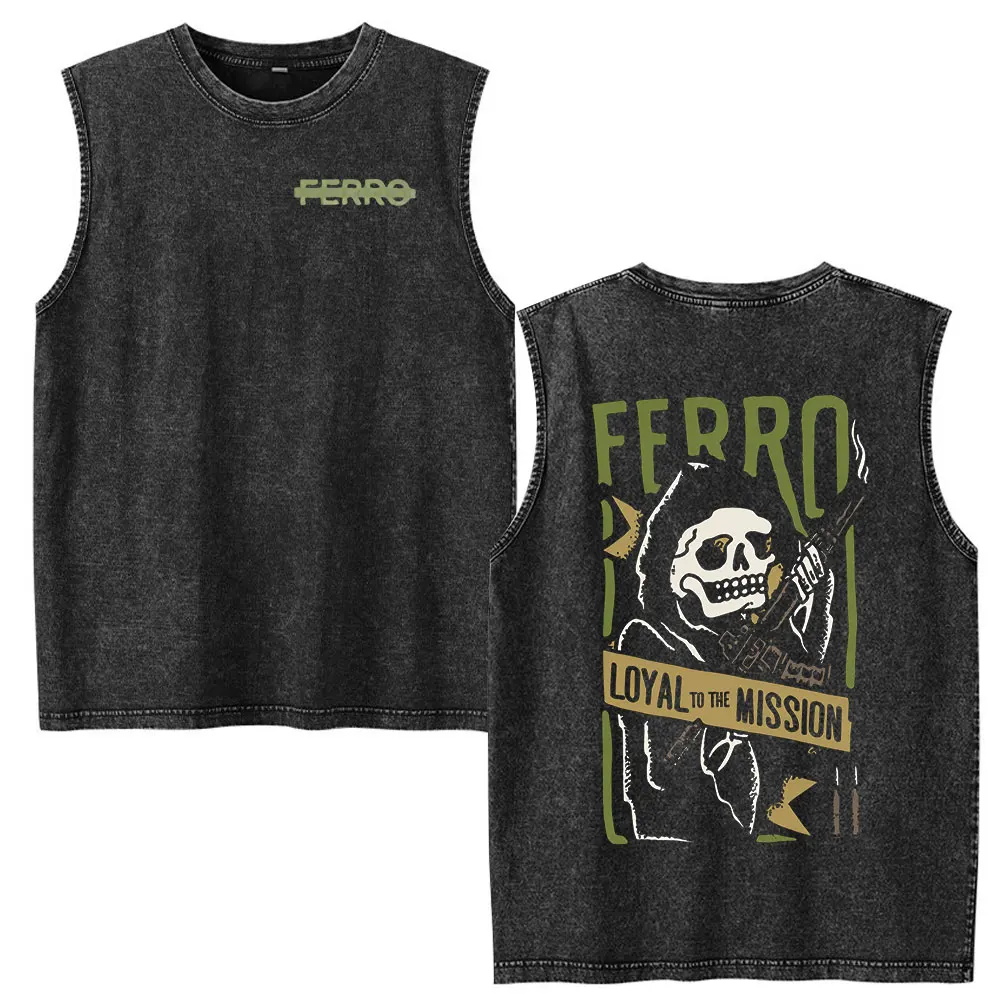 Forward Observations Group Skeleton Vintage Washed Vest Men's Women Clothing Hip Hop Sleeveless Tank Tops T-shirts Streetwear