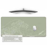 Green Japanese Waves Mouse Pad Gamer XL HD New Large Home Mousepad XXL Mechanical Keyboard Pad Office Natural Rubber Non-Slip