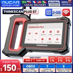 THINKSCAN PLUS-herramientas de diagnóstico OBD2 para coche, escáner automático con lector de código de reinicio, ABS, SRS, ECM, TCM, BCM, IC, AC, S4/S6/S7