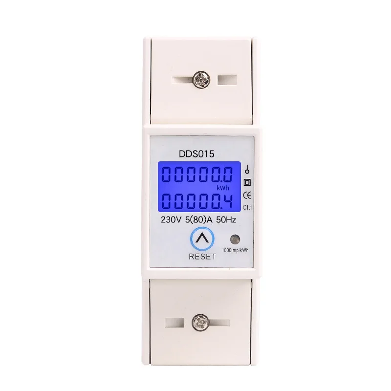 

Suitable forDDS015 button reset backlight display single-phase household rail watt-hour meter energy meter 5-80A 230V