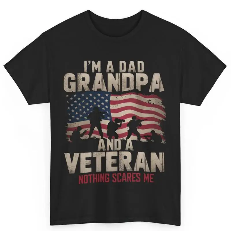 

Папа, дедушка и ветеран, не напугает меня на хлопковую футболку