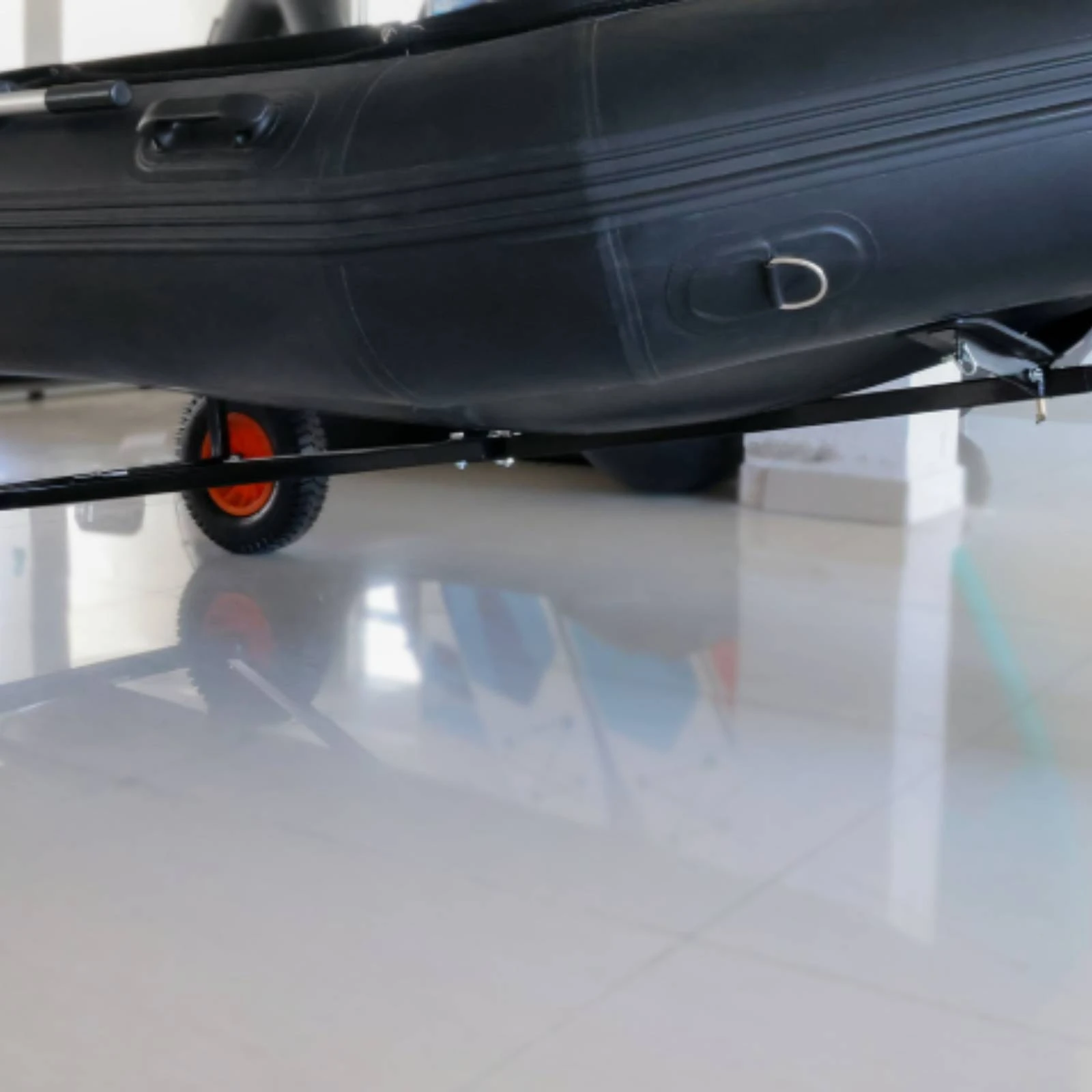 Boat Hand Launching Dolly with Wheels Corrosion-Resistant Hand-Push Boat Trailer Heavy Duty Easy Assembly