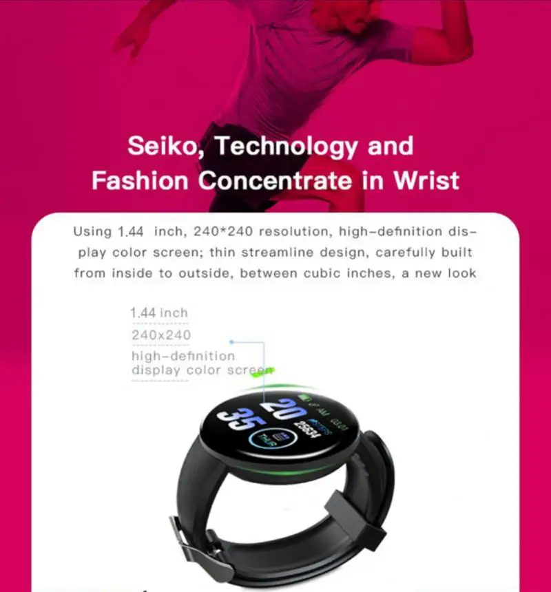 D18 Smartwatch Circular Color Screen With Multiple Sports Modes Call Information Reminder Photo Taking Music Smart Watches часы