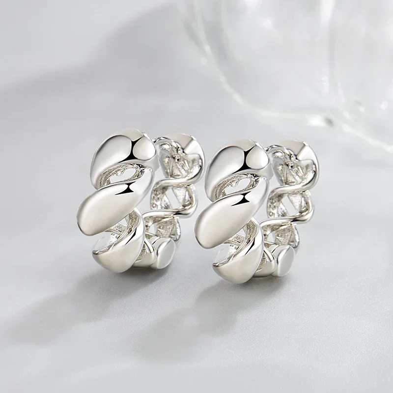 

Luxruy Big Hoop Twist Earrings For Women C Gold Color Round Earrings Trend Wedding Jewelry Silver Jewelry