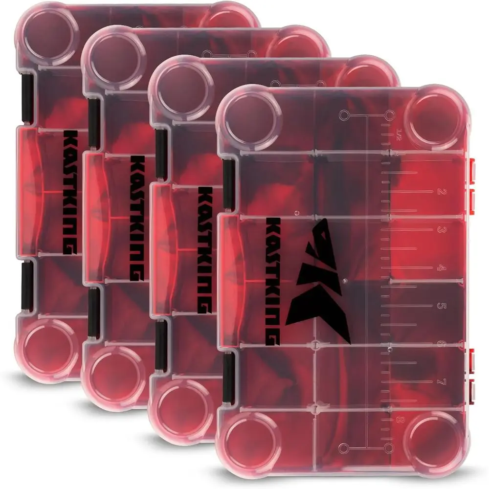 

Camouflage Fishing Tackle Box with Removable Dividers, 2 or 4 Packs, Plastic Trays for Lure and Terminal Tackle Storage