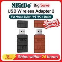 8BitDo USB Wireless Bluetooth Adapter 2 for Nintendo Switch 2 Switch PS5 PS4 Xbox JoyCon Gamepads Windows Steam Mac Raspberry Pi