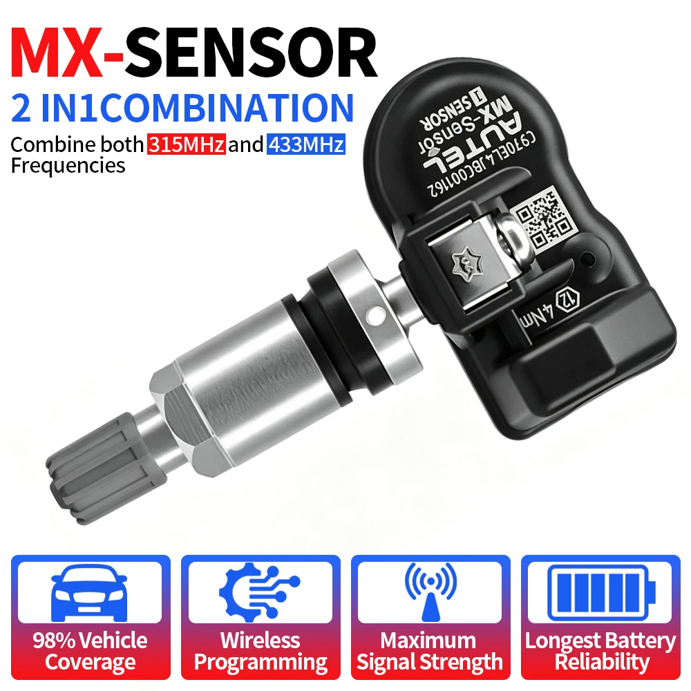Autel MX Sensor 433MHz 315MHZ TPMS Sensor Tire Repair Tool Scanner Programmable Tire Pressure Monitoring Sensor MX-Sensor Tester