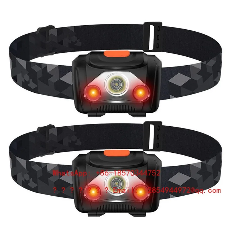 

LED Headlight H09 Outdoor Strong Light Waterproof Running Light No. 7 AAA Red Light Camping