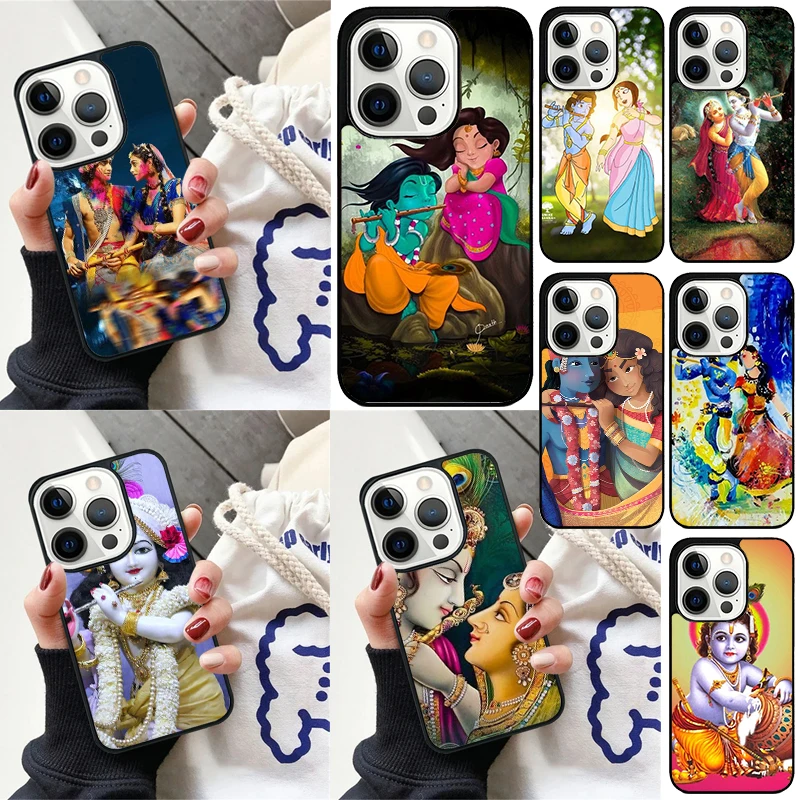 Lord Krishna Radha Cover For iPhone 16 13 14 15 Pro Max 12 Mini 11 15 Pro Max 6 7 8 Plus Max SE 2020 Phone Case