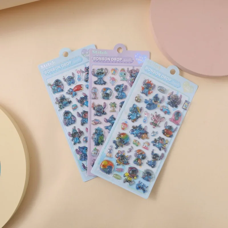 Disney Cartoon Stitch 3D Driedimensionale Jelly Zelfklevende Transparante Sticker Studenten Water Cup Rugzak Decoratieve Sticker